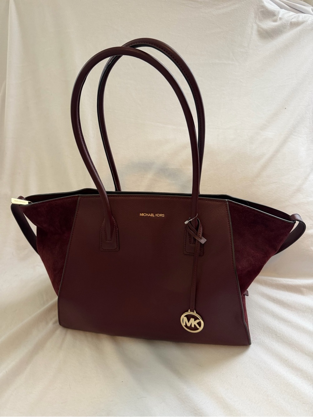 Michael Kors Deep Burgundy (Oxblood) XL Tote with MK Charm